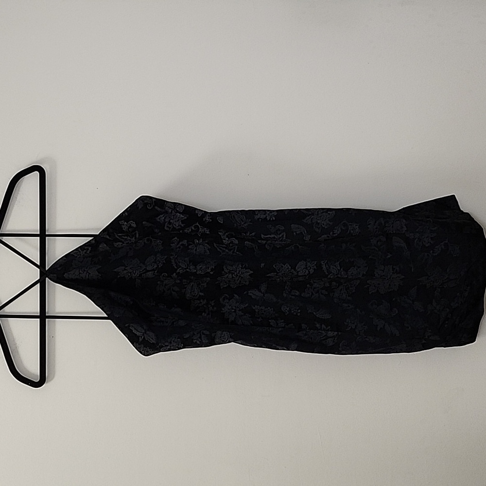 NWT Rag & Bone Retro Floral fara velvet black Halter Slit dress Size 6 - Picture 9 of 16